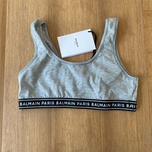 "BALMAIN Logo band jersey sports bra